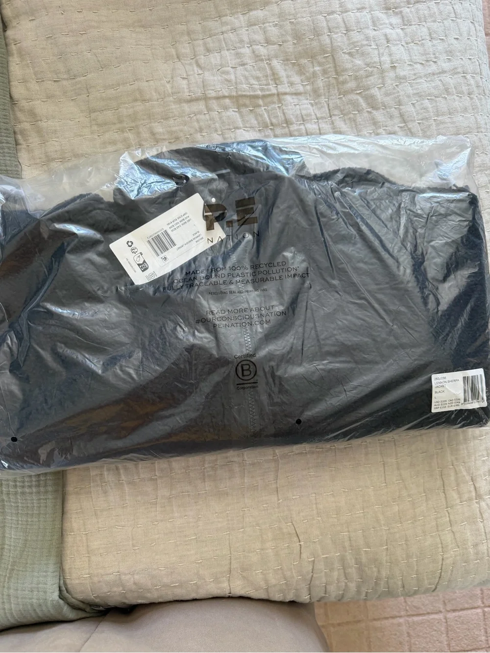 P.E Nation Lennon Sherpa Jacket In Black won’t leave up on posh long sz large - Picture 9 of 9